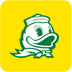 Line art image of Duck with green stroke.